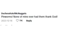 Netizens react as a father talks about pinworms in a video (Image via TikTok / DuchessKatofMcNuggets)